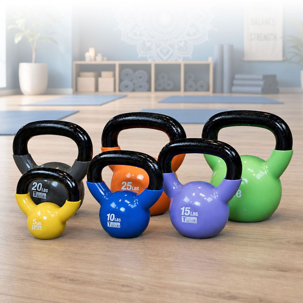 5-30 lb. Body-Solid Vinyl Dipped Kettlebell Set 5-30 lb. Body-Solid Vinyl Dipped Kettlebell Set