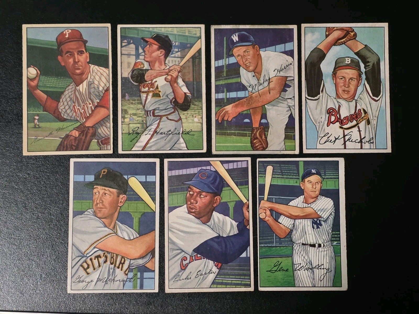 1952 Bowman Baseball Lot 7 Cards Vg-Ex #35,28,135,120,108,95,177 Nice Vintage