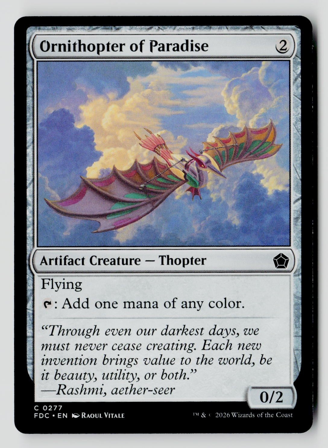 Ornithopter of Paradise 277 Common FDC MTG NM