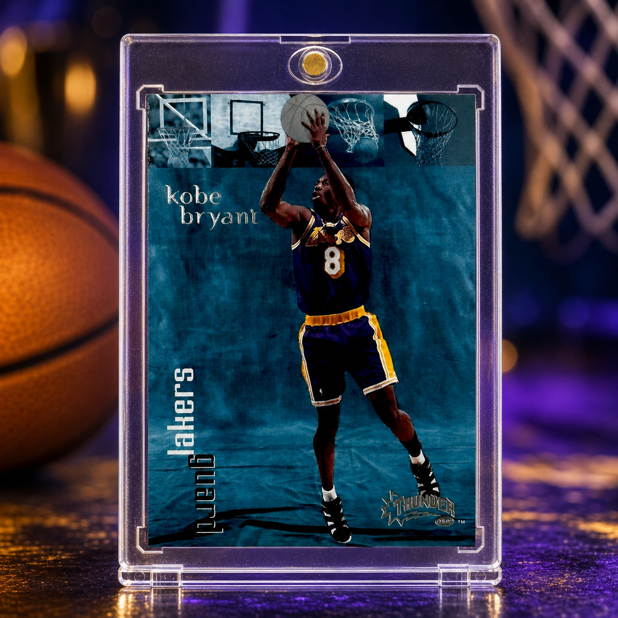 KOBE BRYANT CARD Skybox Silver Chrome FOIL SP INSERT RARE FLEER LAKERS JERSEY #8