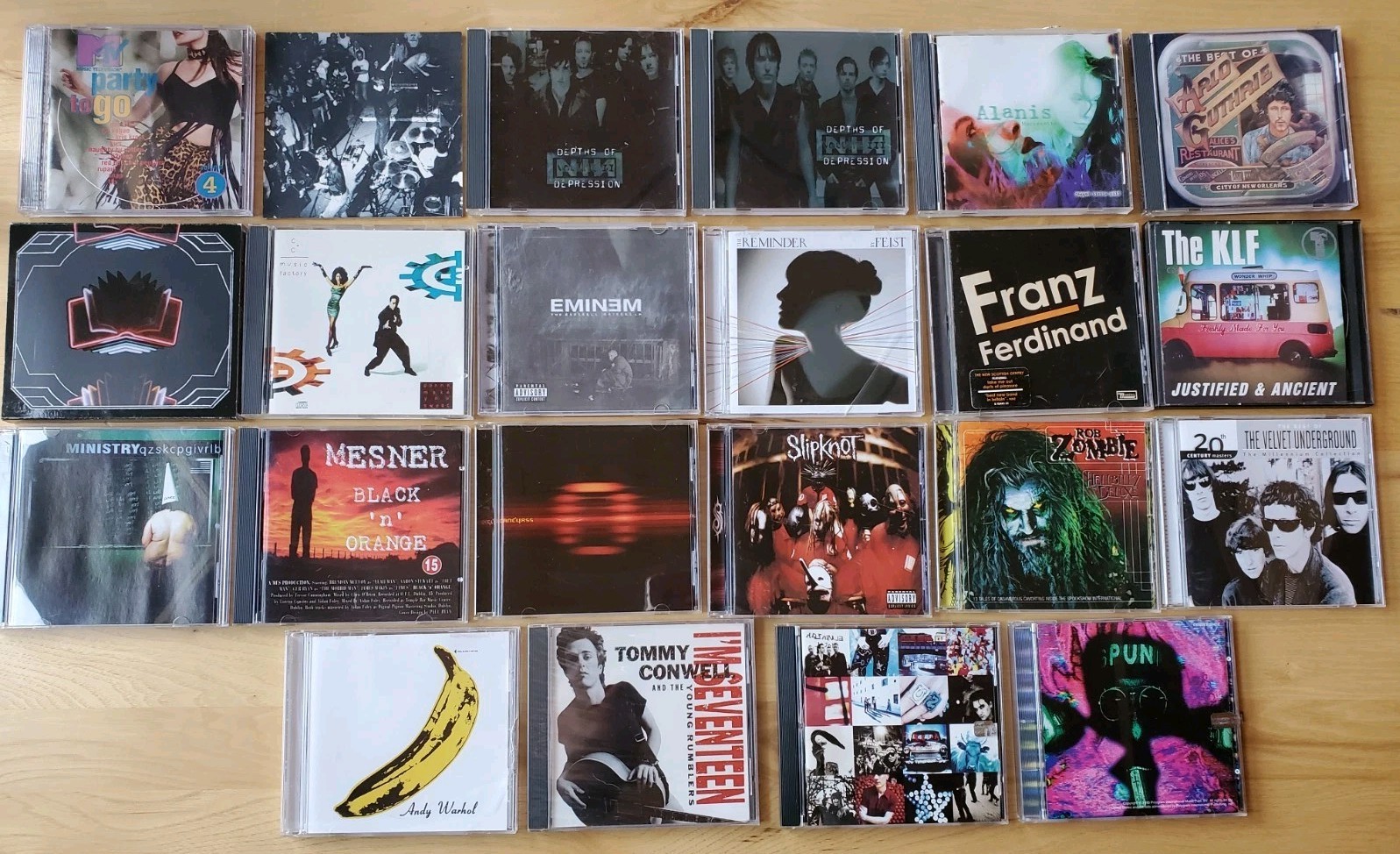 Lot of 22 Rock Pop Rap Hip Hop CD Slipknot Rob Zombie U2 Eminem MTV Arcade Fire