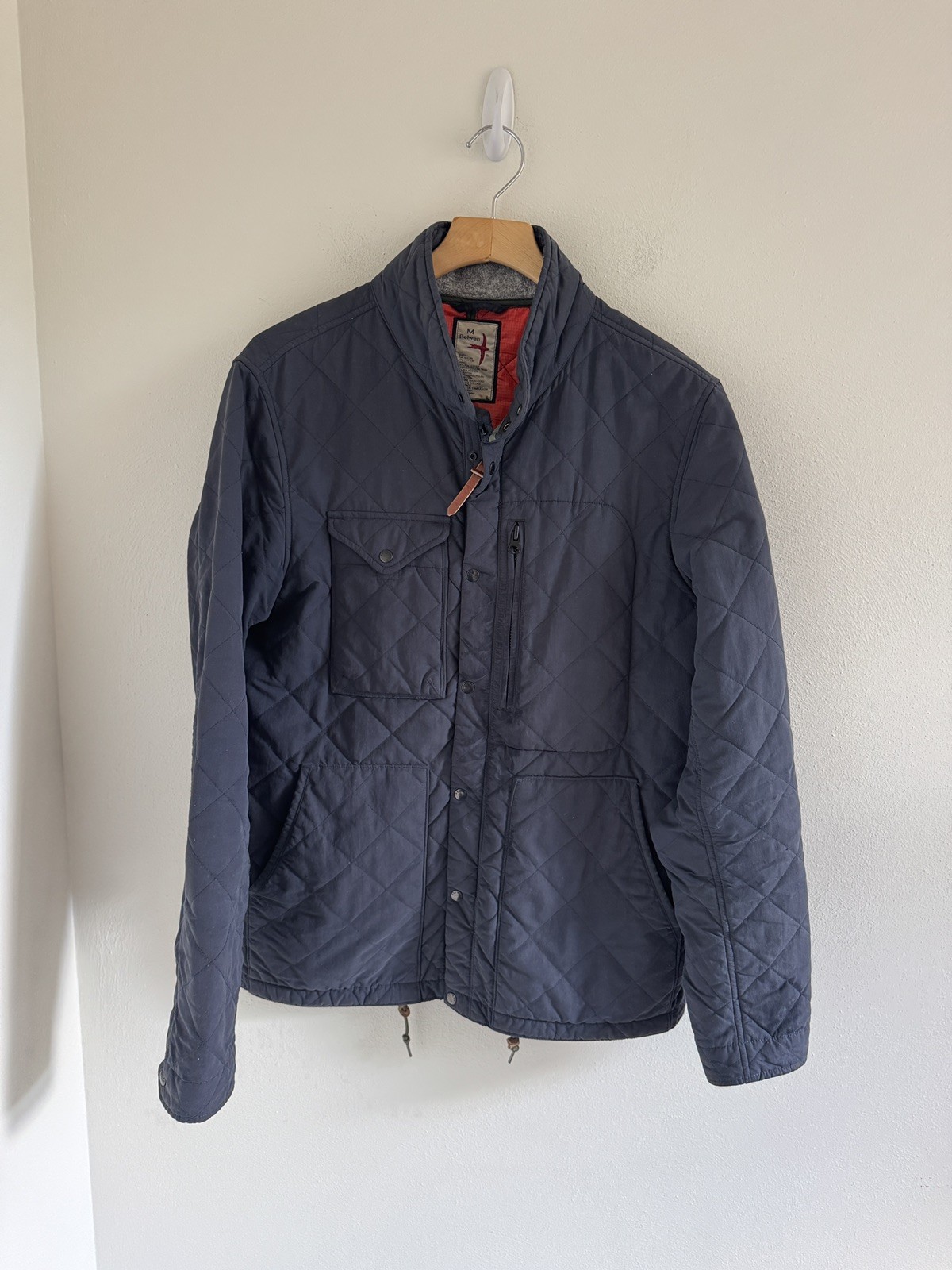 Relwen Quilted Blue Navy Tanker Jacket Medium Insulated
