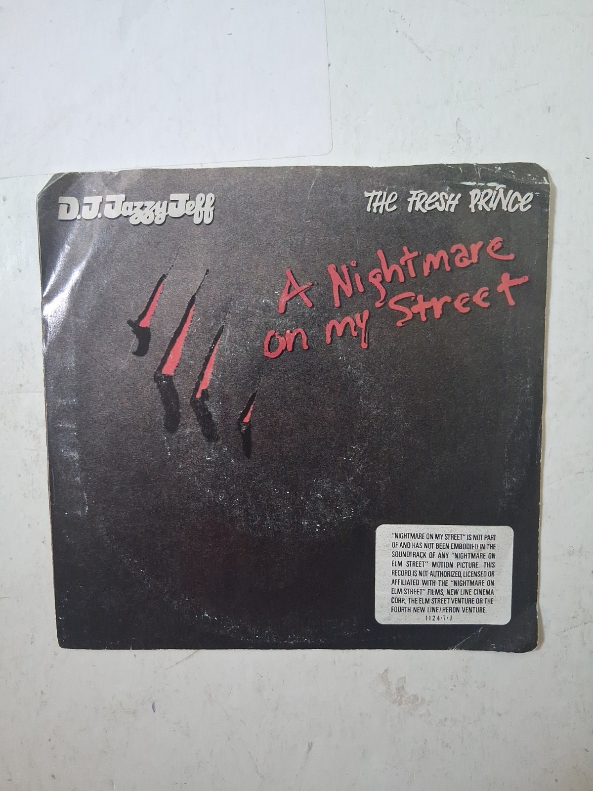 45 RPM D.J. Jazzy Jeff/The Fresh Prince Nightmare on My Street VG
