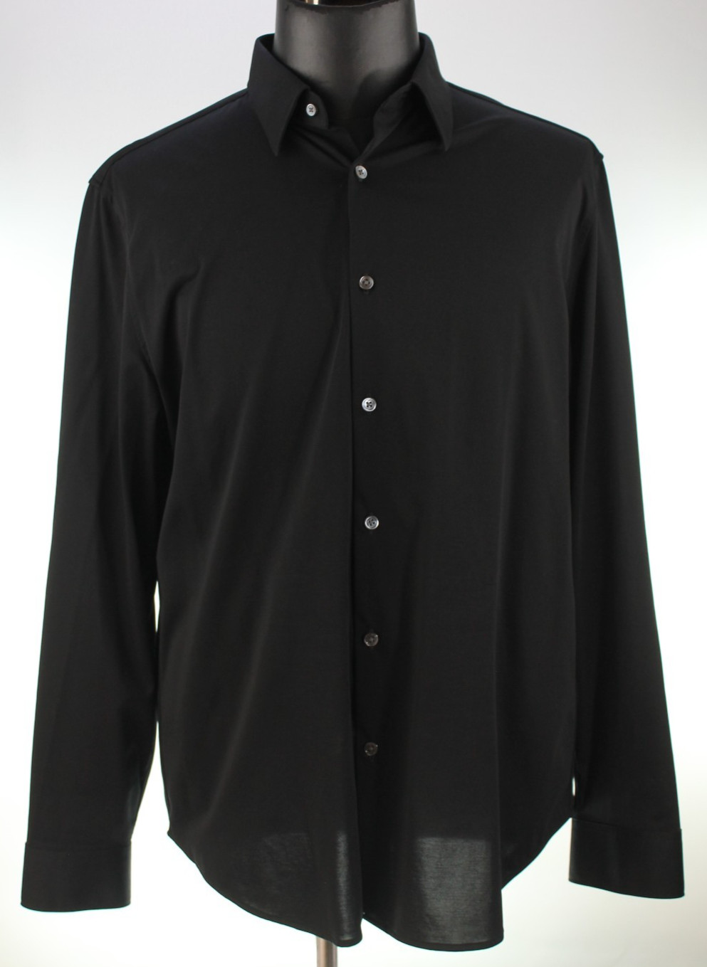Theory Sylvain Premium $198 Men\'s Dress Shirt Size XL Slim Fit Black EUC