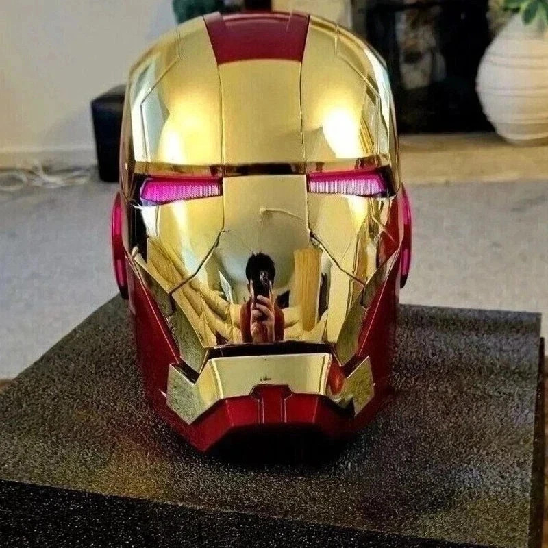 Iron Man Gold MK5 Helmet Electronic Voice Activated Open&Close Mask Autoking NEW