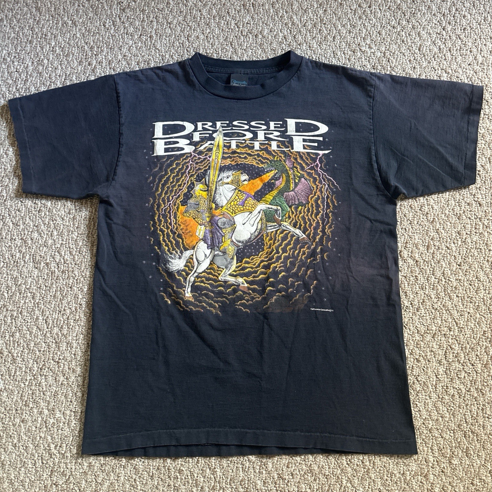 VTG 1993 California Casuals Dressed For Battle Ephesians Jesus T-Shirt Size L