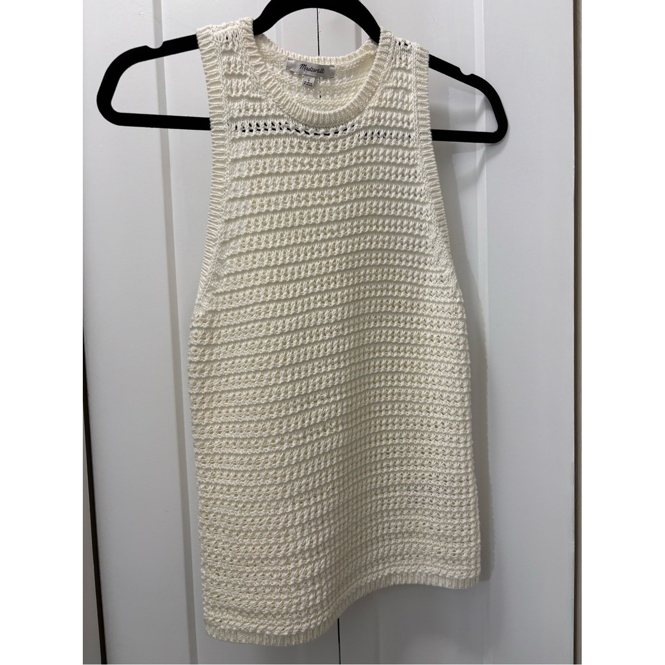 Madewell NWT Cream Knit Sleeveless Tank Top Minimalism size S