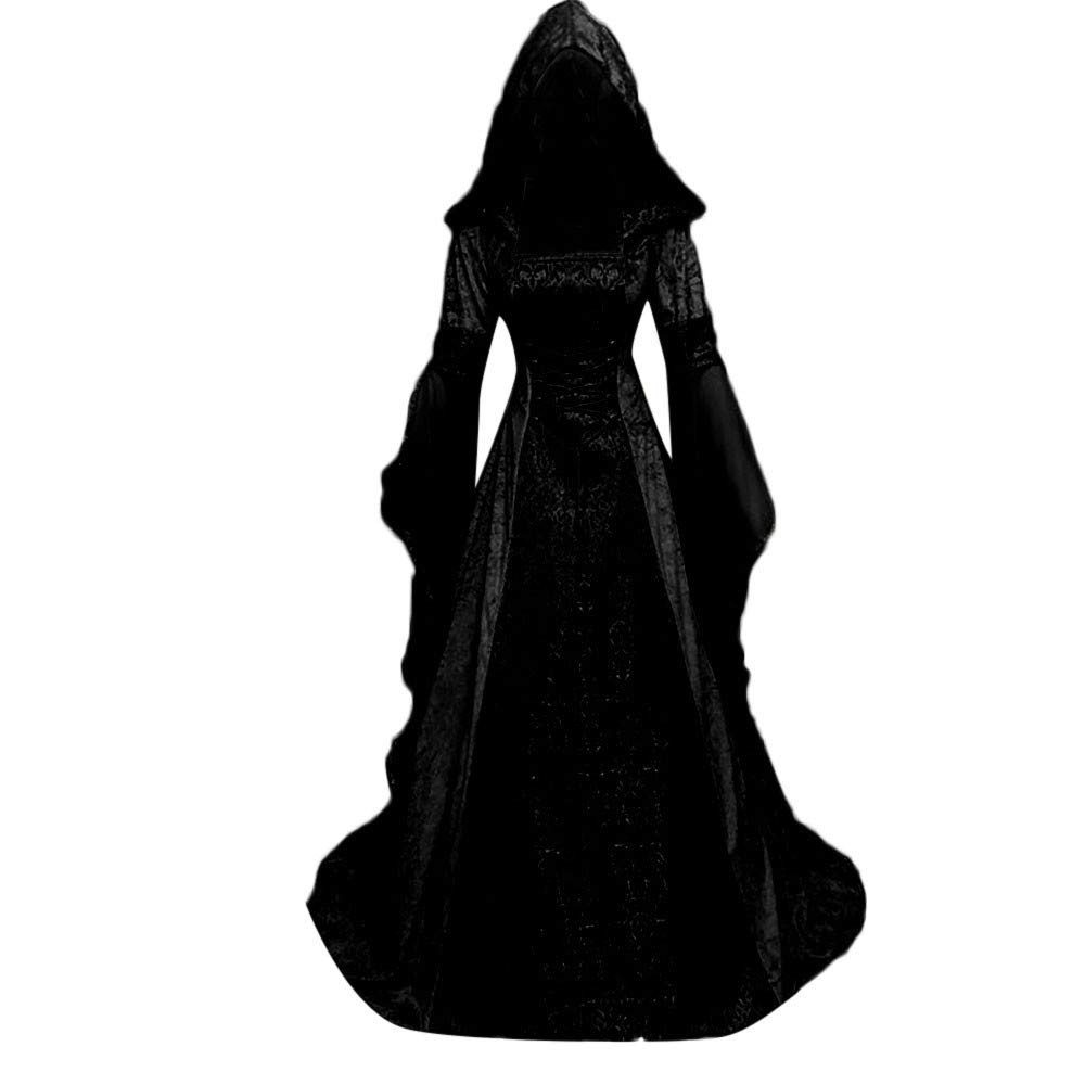 Women's Gothic Dress with Hood Medieval Costume Corset Renaissance Dresses Women's Gothic Dress with Hood Medieval Costume Corset Renaissance Dresses