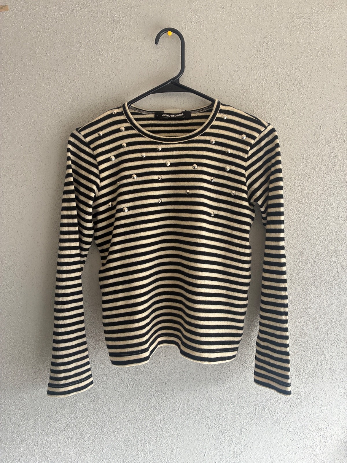 FW/15 Junya Watanabe Comme des Garcons Studded Punk Striped Long-Sleeve Shirt FW/15 Junya Watanabe Comme des Garcons Studded Punk Striped Long-Sleeve Shirt
