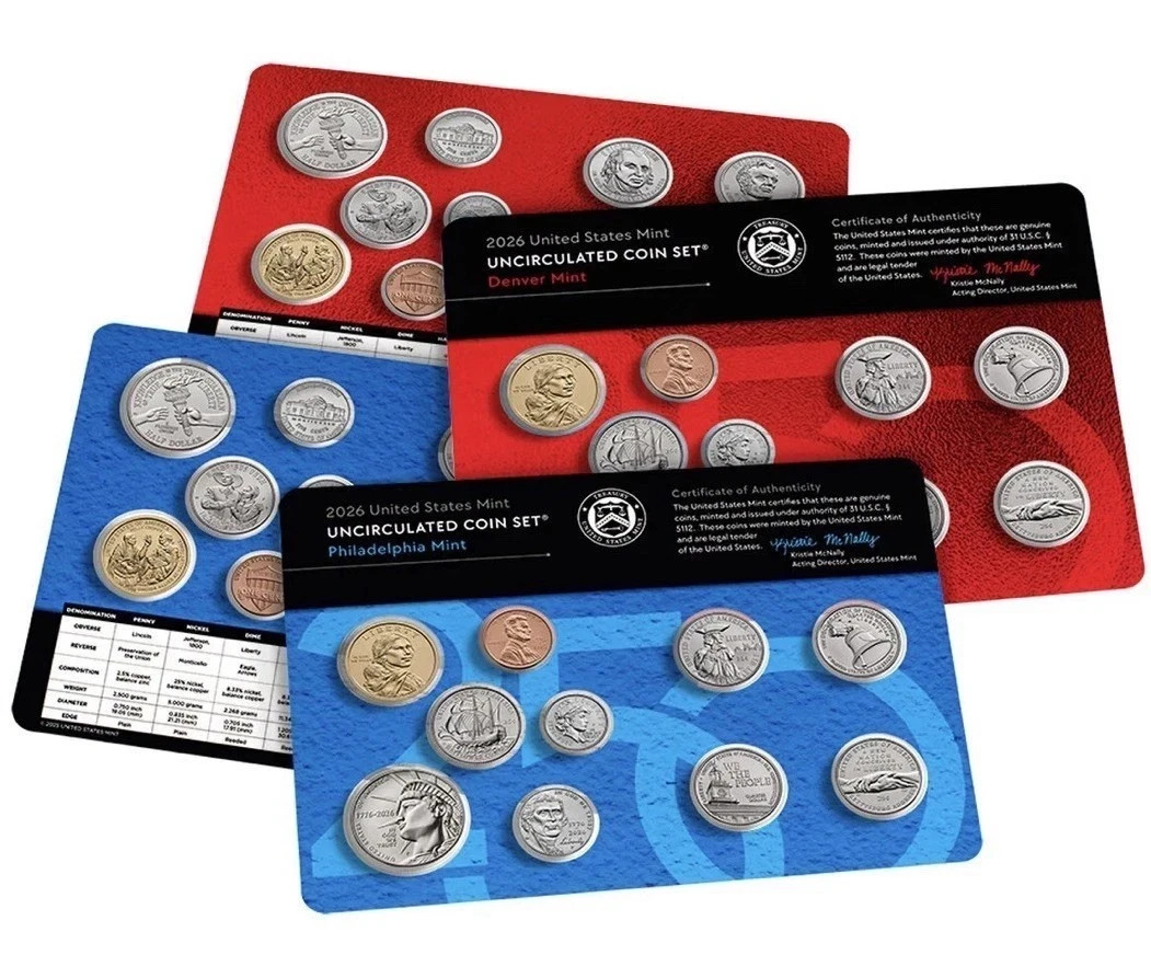 2026 P & D US Uncirculated Set - SEALED Package - SCARCE Dual Date LINCOLN CENT