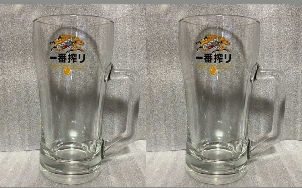 KIRIN Beer Glass Cup 1000 ml Special Drink Mug Mega Mug Pair Drinking at home
