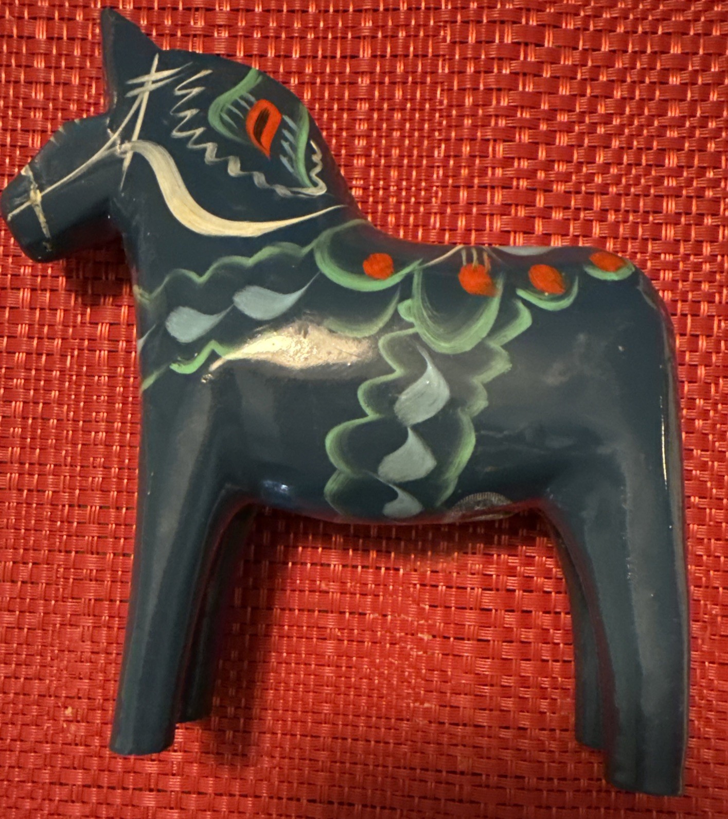 Vintage Nils Olsson Blue Dala Horse 5inch/13cm Swedish Wood Folk Art Vintage Nils Olsson Blue Dala Horse 5inch/13cm Swedish Wood Folk Art