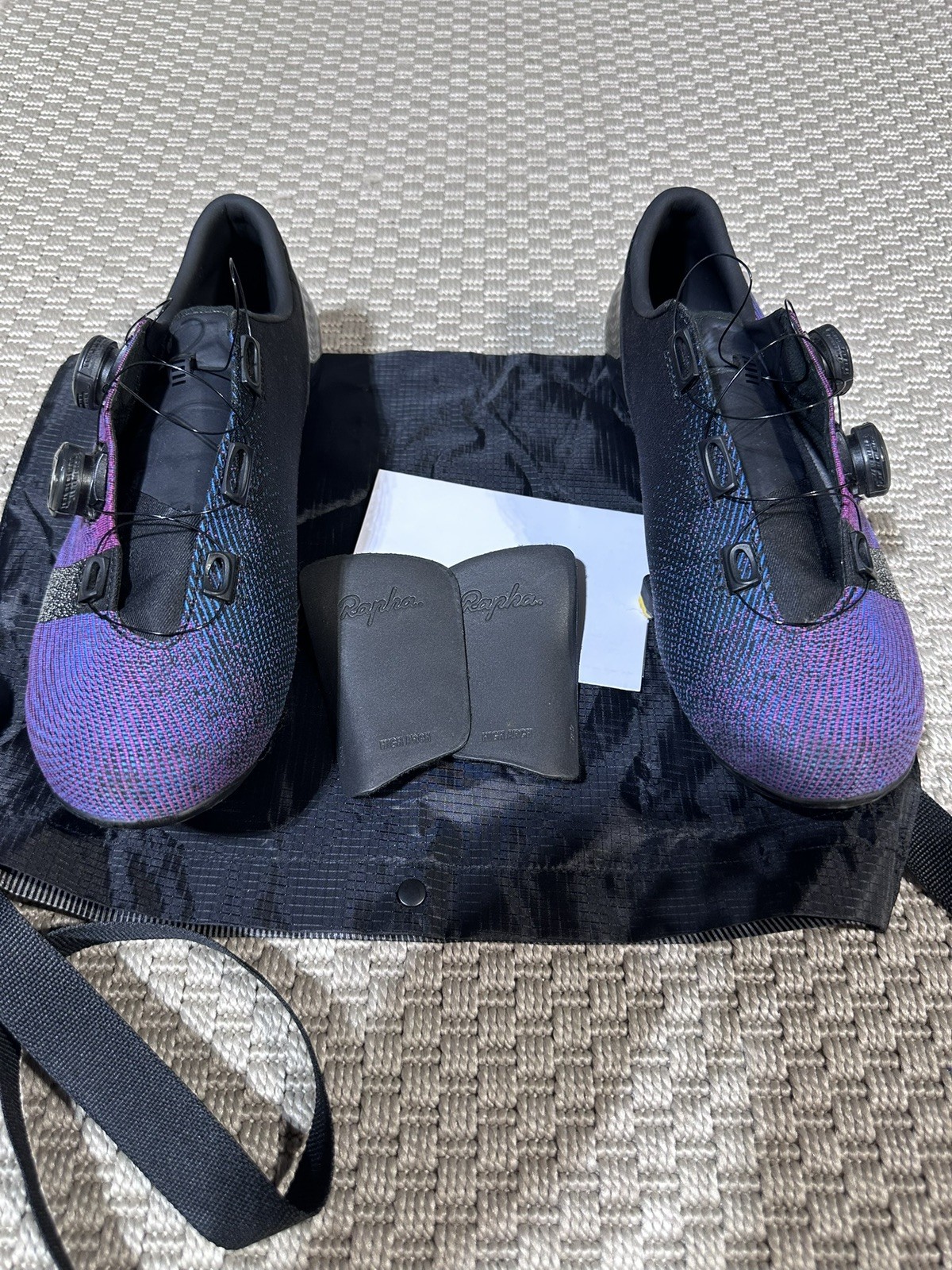 RAPHA PRO TEAM Road Cycling Shoes Black Purple BOA 43 EU US 9.75 RAPHA PRO TEAM Road Cycling Shoes Black Purple BOA 43 EU US 9.75