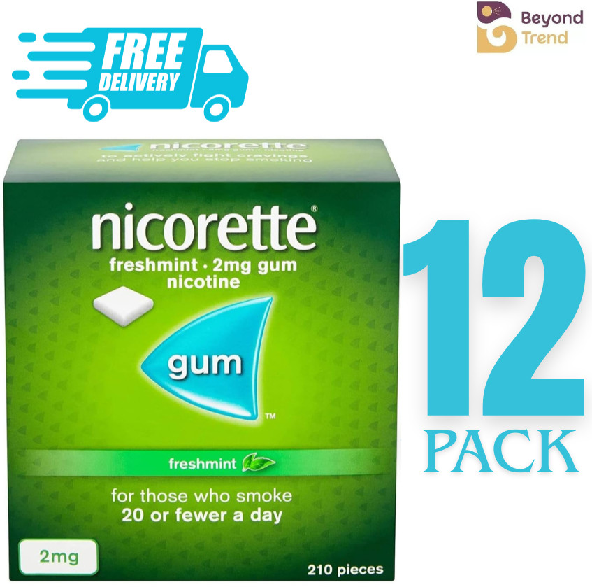 12 x Nicorette Fresh mint Gum 2Mg 210 Pieces - USA SELLER - SUPER FAST SHIPPING 12 x Nicorette Fresh mint Gum 2Mg 210 Pieces - USA SELLER - SUPER FAST SHIPPING