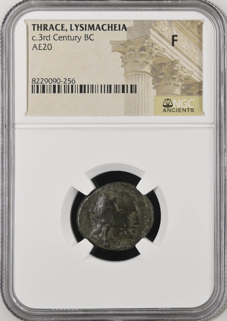 Ancient Greek Kingdom of Thrace Lysimacheia NGC Graded Fine Coin 3rd Century BC
