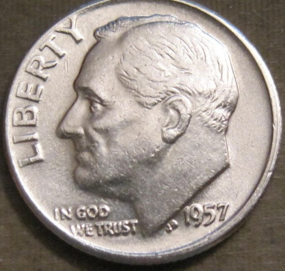 SELLING AS SHOWN~1957 D ROOSEVELT DIME~PLEASE VIEW ALL PHOTOS FOR CONDITION~580