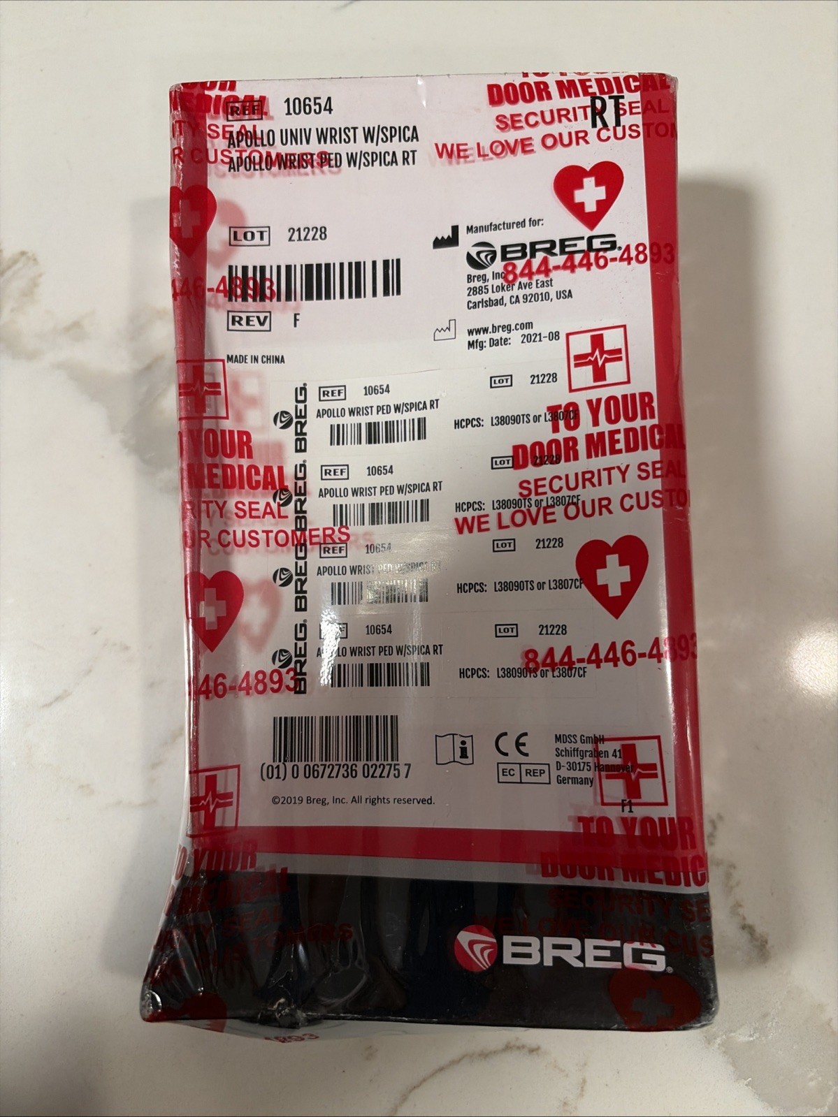 BREG Apollo Universal Pediatric Wrist Brace w/ Thumb Spica Right Hand NEW IN BOX