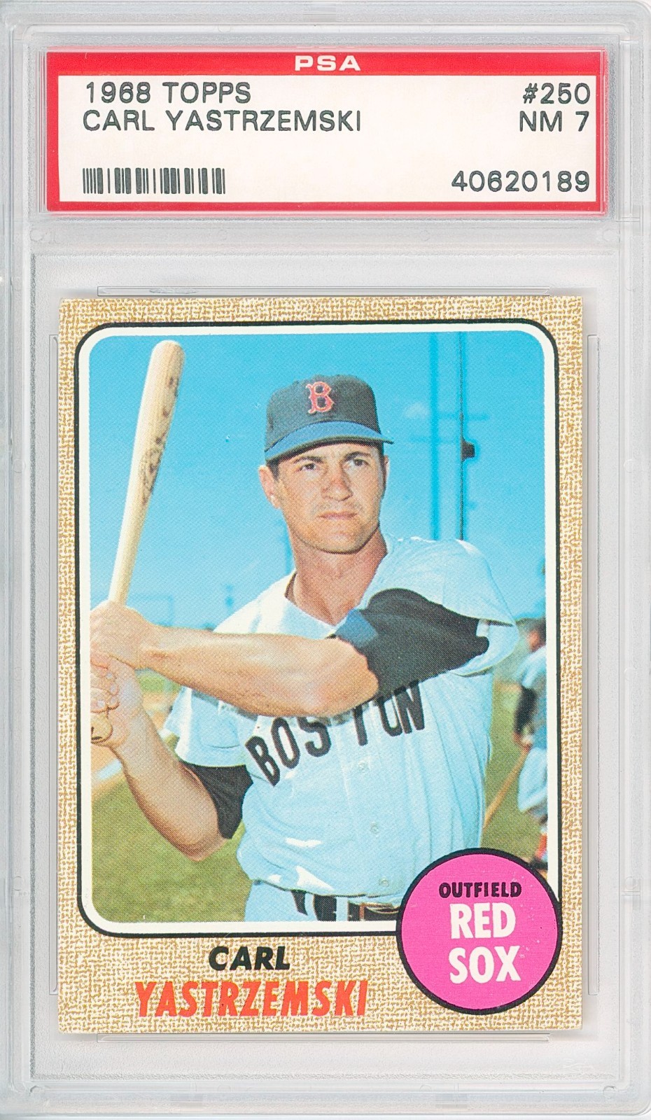 1968 Topps CARL YASTRZEMSKI #250 💎 PSA 7 NM