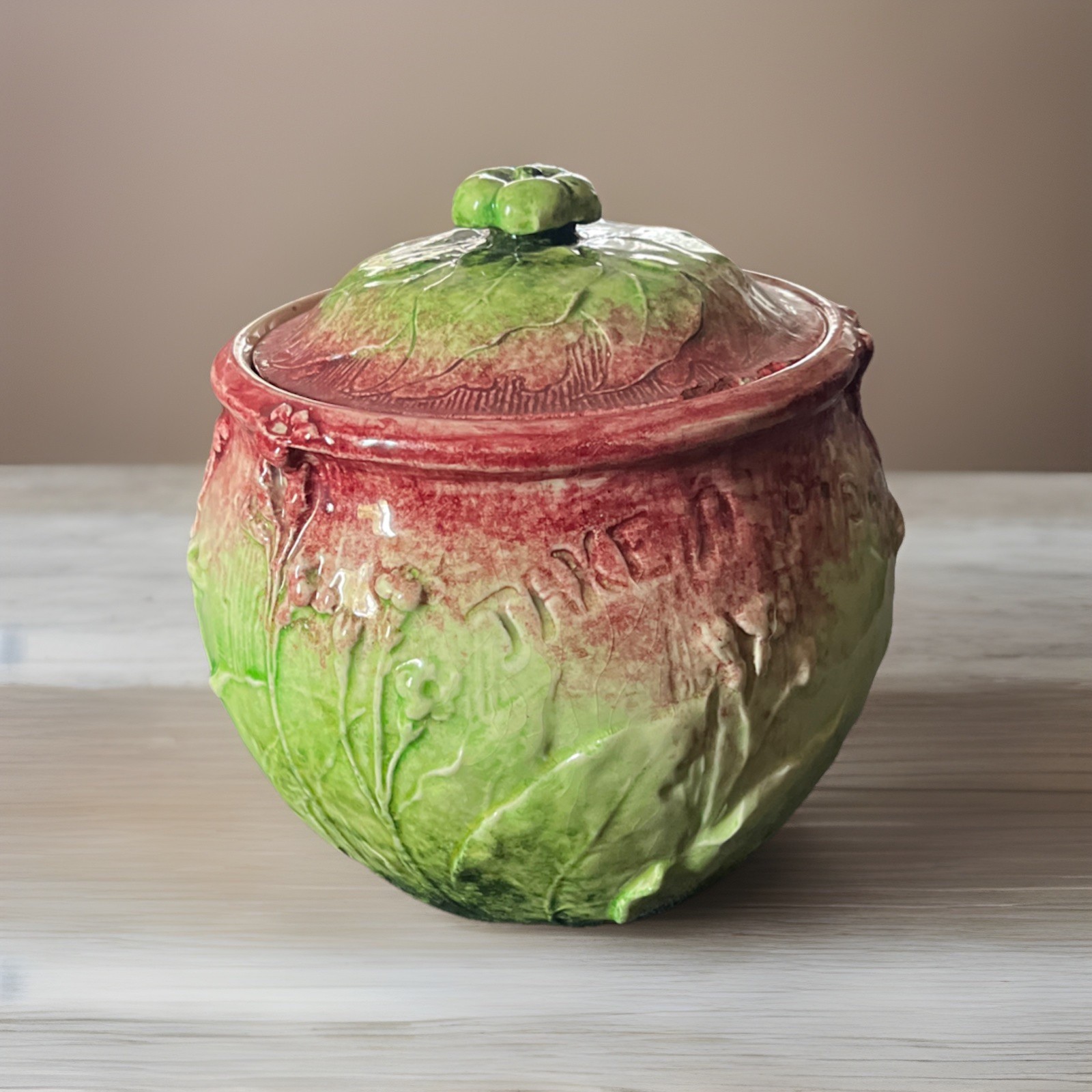 Vintage Ceramic Cabbage Bowl w/ Lid: Take A Pipe Vintage Ceramic Cabbage Bowl w/ Lid: Take A Pipe
