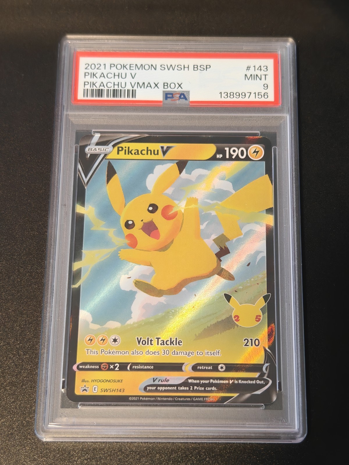 2021 POKEMON SWSH BLACK STAR PROMO PIKACHU VMAX BOX #143 PIKACHU V PSA 9 2021 POKEMON SWSH BLACK STAR PROMO PIKACHU VMAX BOX #143 PIKACHU V PSA 9
