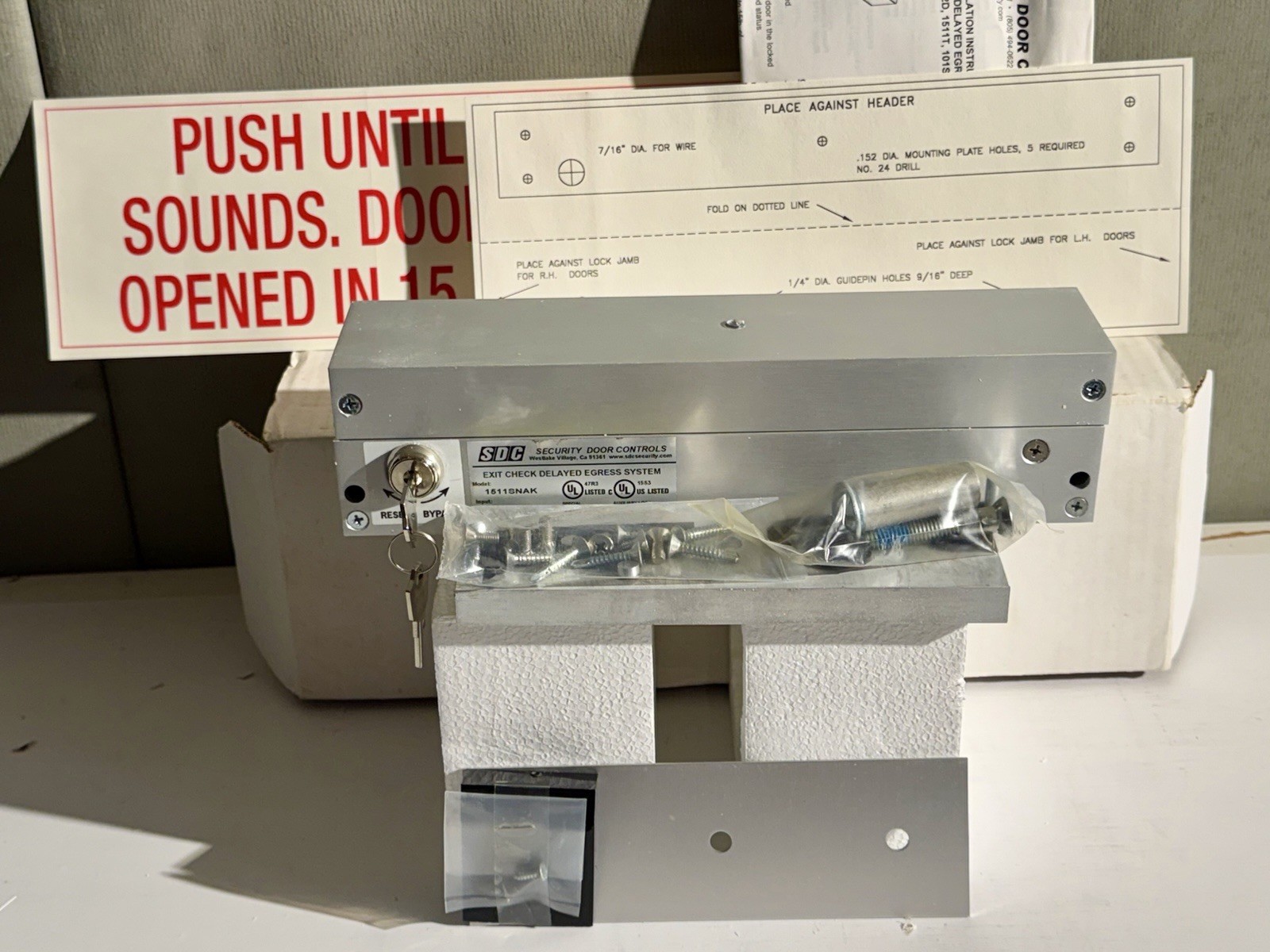 New SDC 1511SNAK finish: 628 Delayed Egress EMLock complete New SDC 1511SNAK finish: 628 Delayed Egress EMLock complete