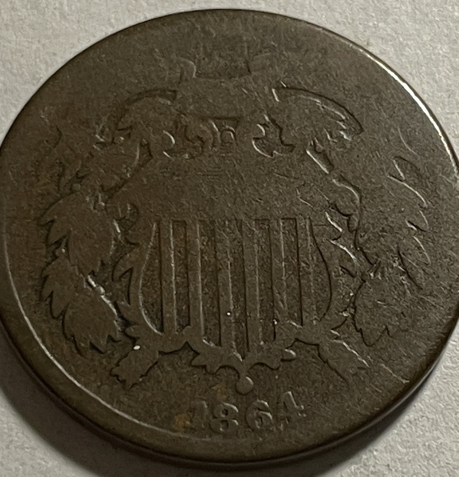 1864 2 cent piece fair condition 2 1864 2 cent piece fair condition 2