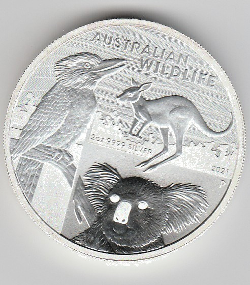 2021-P Australia $2 coin (Australian Wildlife) 2 oz .9999 Silver from Perth Mint