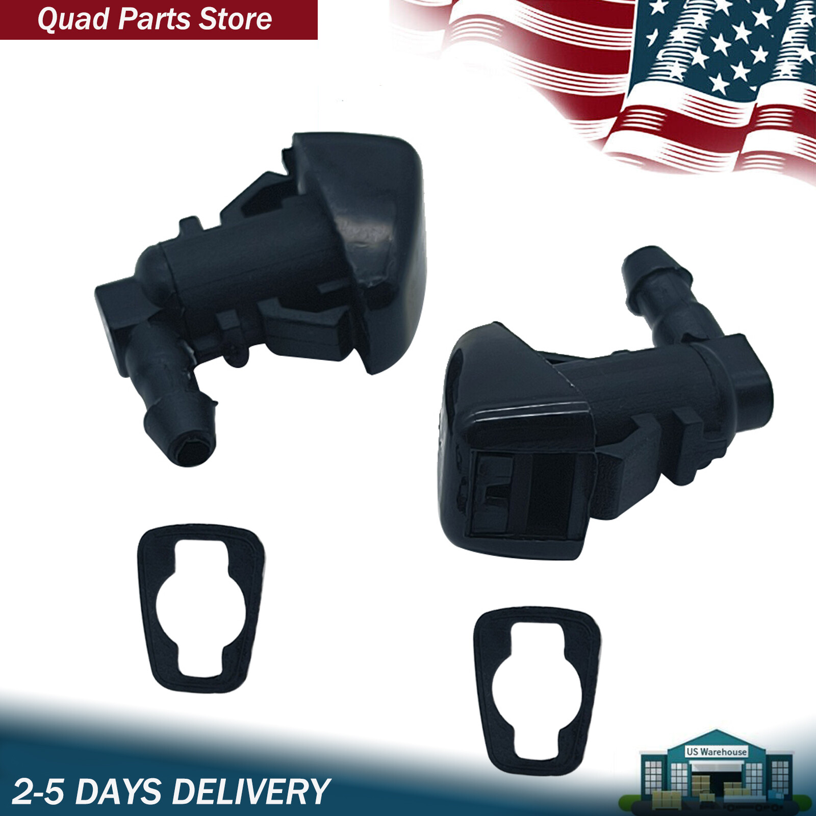 2X Windshield Wiper Water Spray Washer Nozzle Jet For Jeep Commander 2006-2010