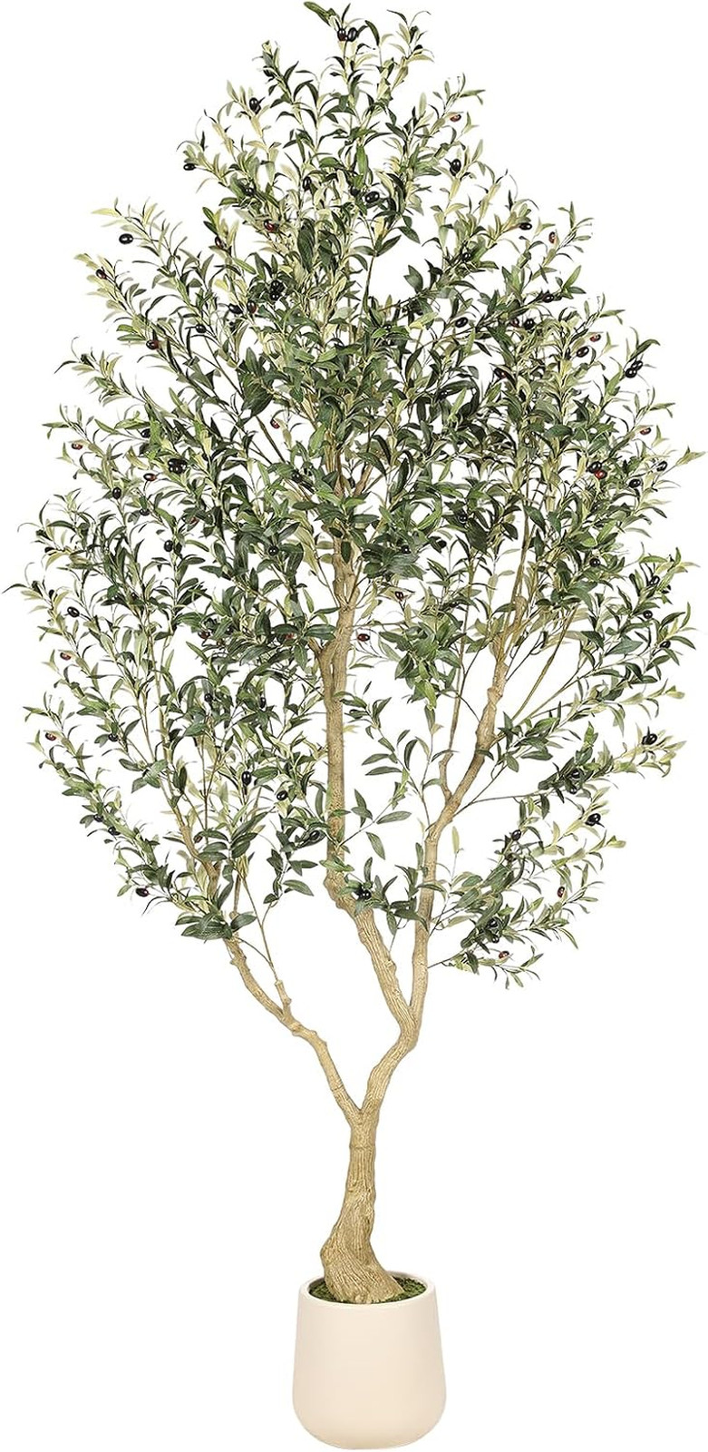 Realead 8Ft Faux Olive Tree with Tall Exquisite Planter - Realistic Olive Trees 