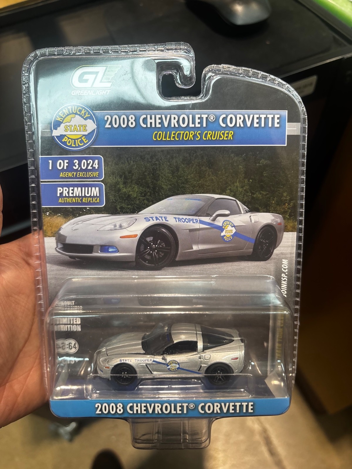 GreenLight 2008 Corvette Kentucky State Police KSP Agency Exclusive 1/64 MOC