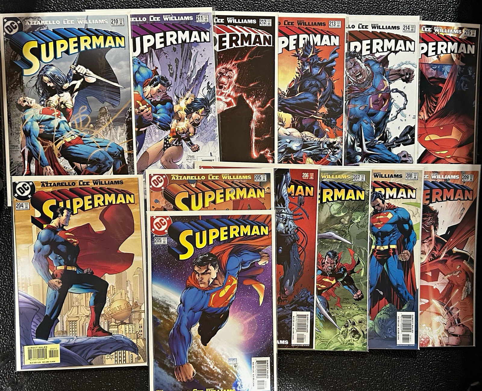Superman For Tomorrow Complete Series 204-215 Comic Lot Jim Lee Azzarello DC Run