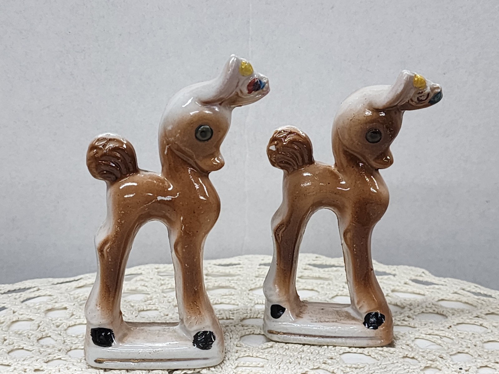 Pair Of Vintage MCM Kitschy Cute Deer Fawn Figurines Made In Japan Retro Rare Pair Of Vintage MCM Kitschy Cute Deer Fawn Figurines Made In Japan Retro Rare