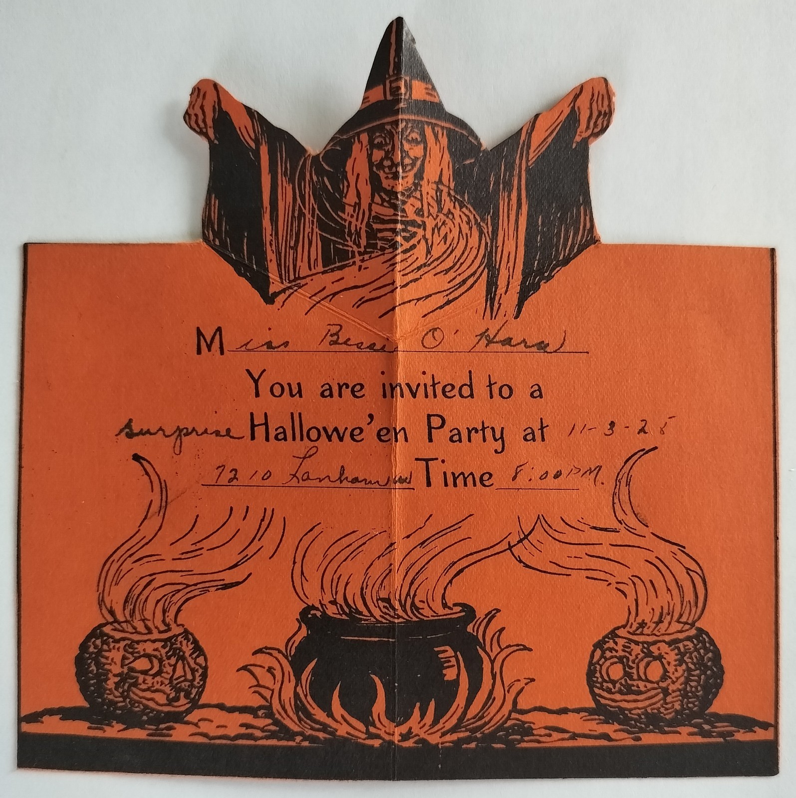Vintage 1920's Halloween Pop Up Invitation 