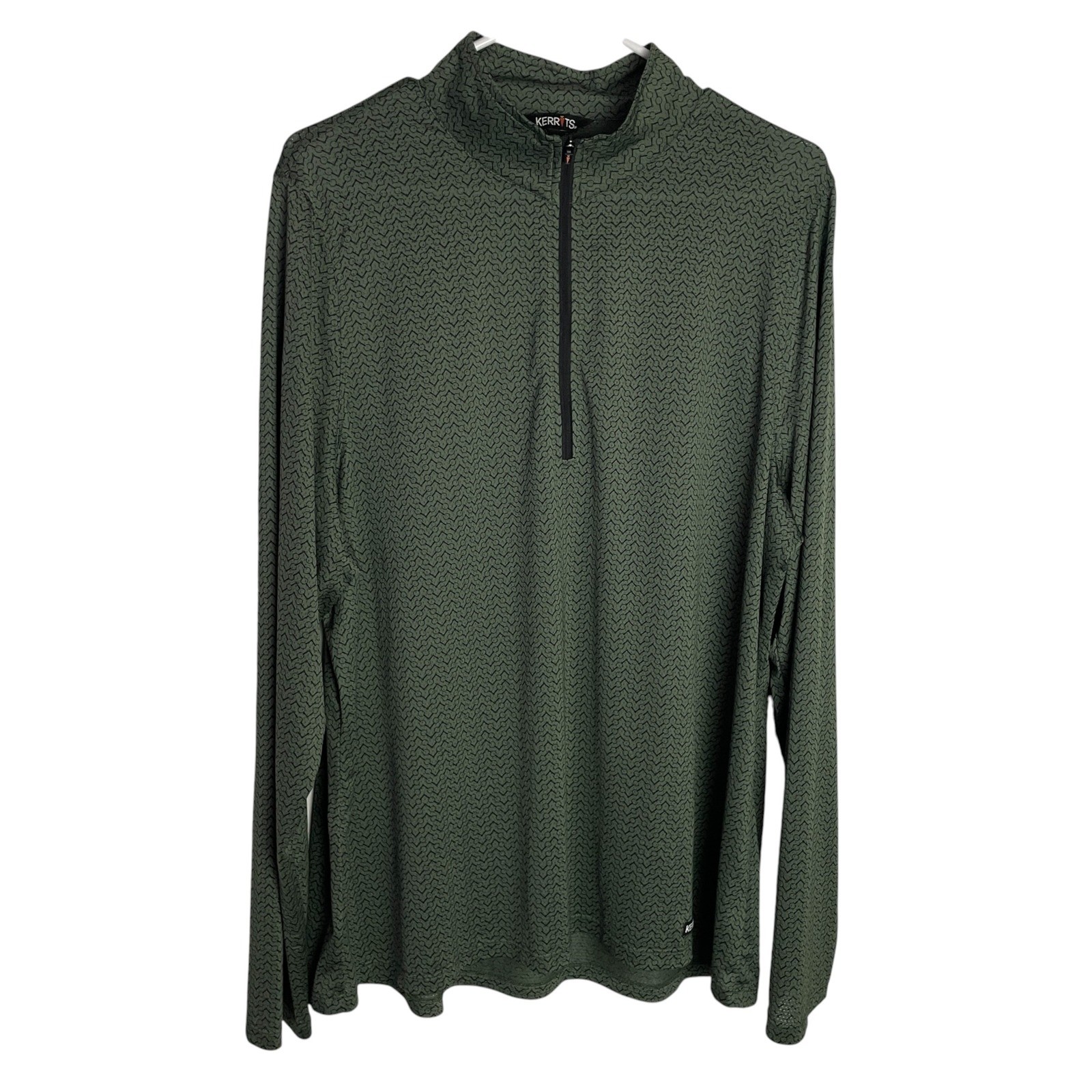 Kerrits Womens Geometric 1/4 Zip Top Size 2X Green Equestrian Riding Performance