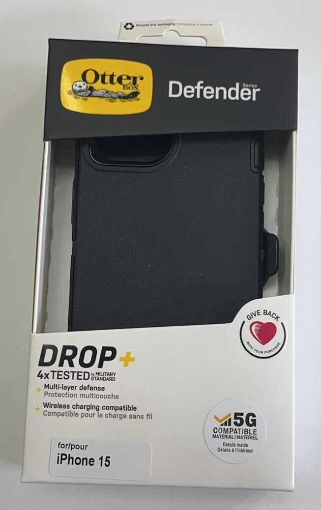 New Defender Series Case with Holster Case For iPhone 15 Black New Defender Series Case with Holster Case For iPhone 15 Black