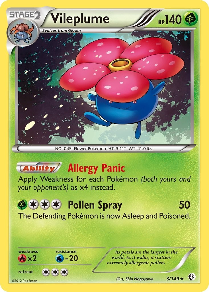 TCG - Vileplume - (BW Boundaries Crossed) 003/149 Rare Deck Exclusives