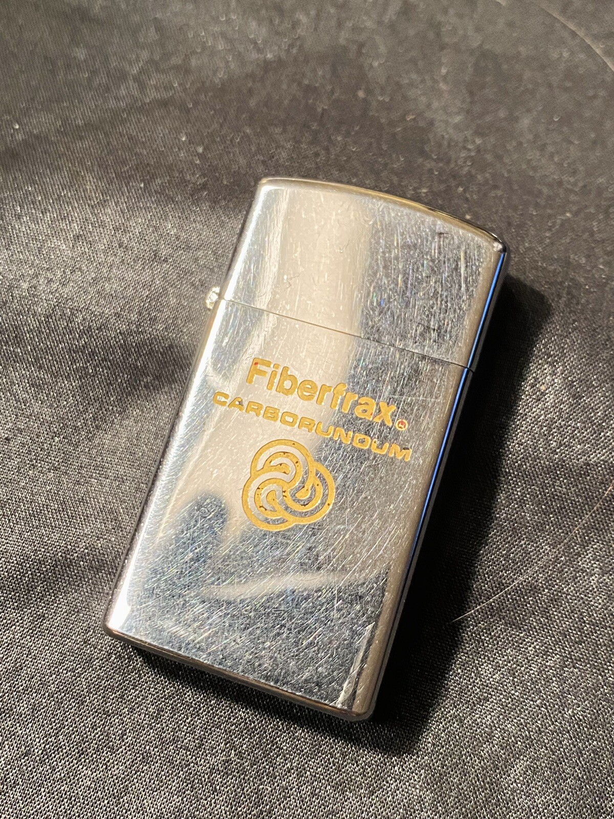 Rare Zippo ADVERTISEMENT Vintage 1975 FIBERFRAX CARBORUNDUM - WORKS 🚬😎