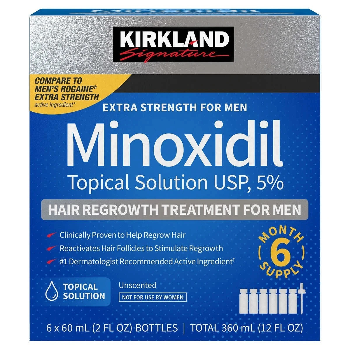 Men 5% Minoxidil Extra Strength Hair Regrowth 6-Month Supply EXP 12/28