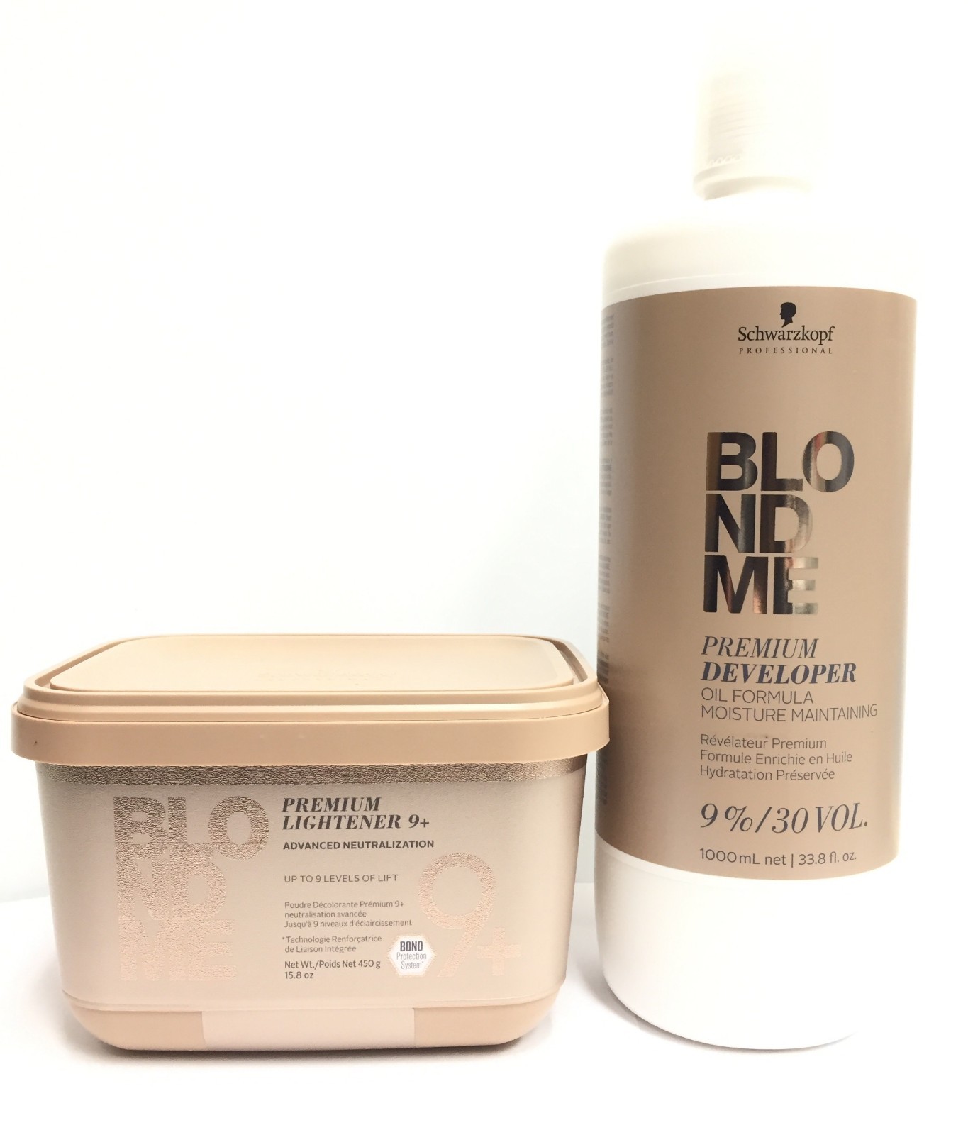 (2 PACK)Schwarzkopf BlondMe Lightener 9+ and BM Dev. 9 % 30 Vol Duo,33.8, 15.8oz (2 PACK)Schwarzkopf BlondMe Lightener 9+ and BM Dev. 9 % 30 Vol Duo,33.8, 15.8oz
