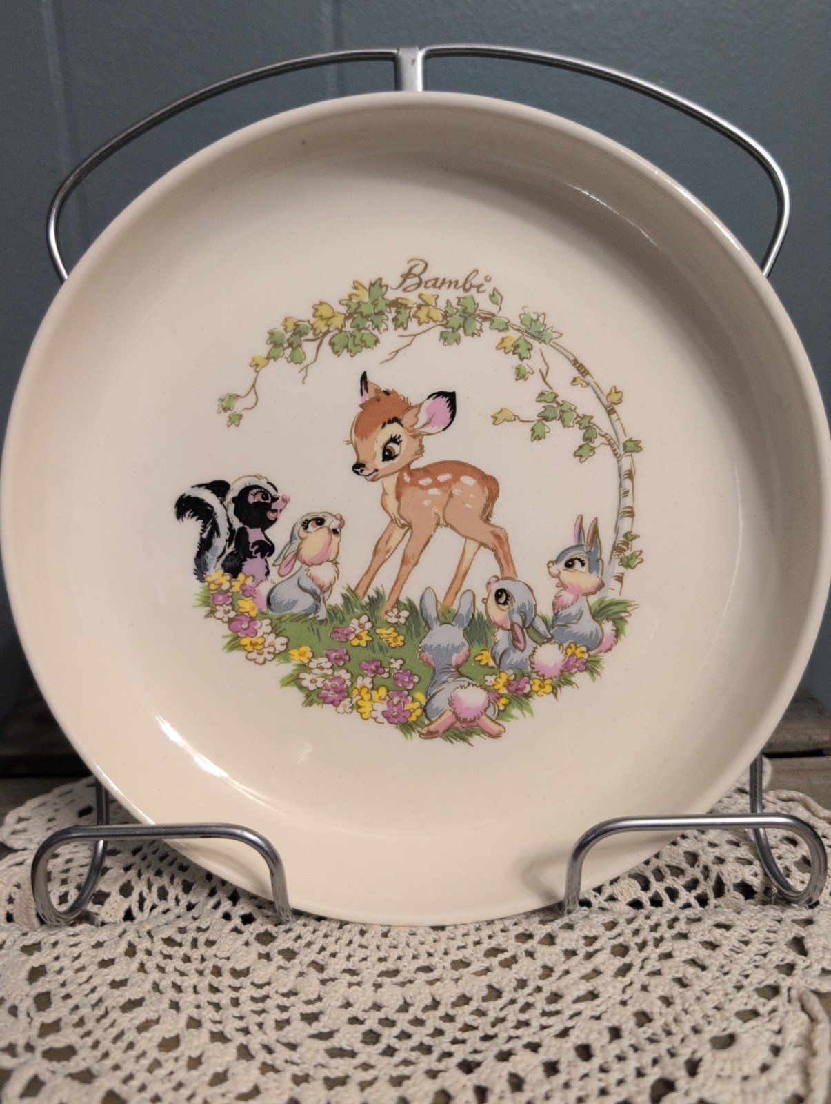 Vintage 1940s Bambi Plate by Shaw and Walt Disney World Vintage 1940s Bambi Plate by Shaw and Walt Disney World