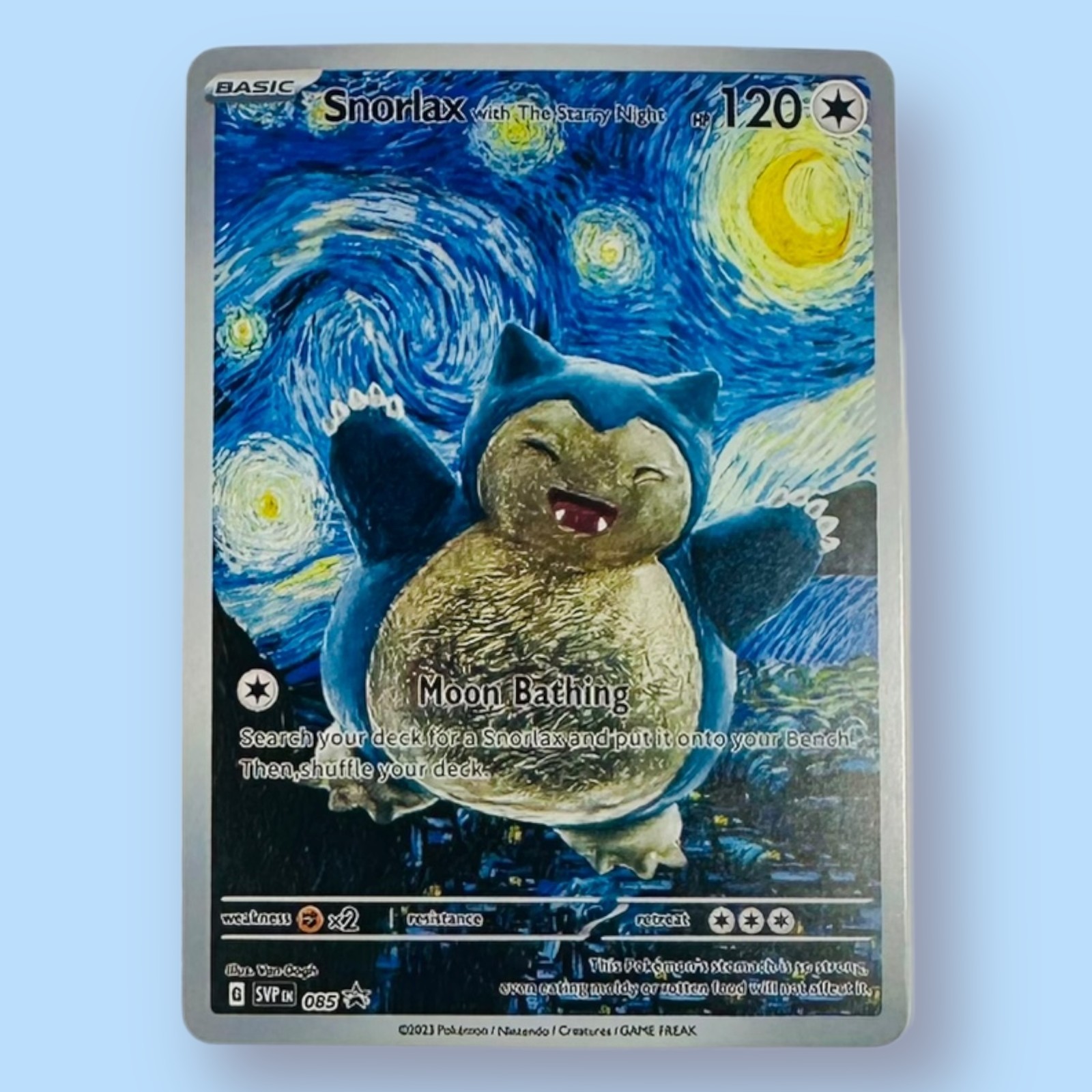 Snorlax Pokemon x Starry Night Custom Art Card - Mint Condition