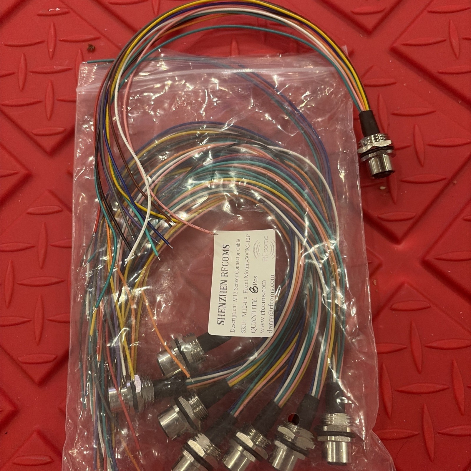 8 Lot - SHENZHEN RFCOMS M12 Sensor Connector Cable 30CM-12P M12-fe