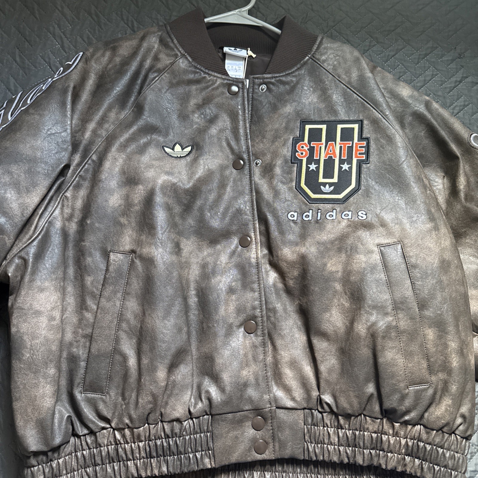 Adidas originals ATHL DEPT VINTAGE FAUX LEATHER VINTAGE JACKET