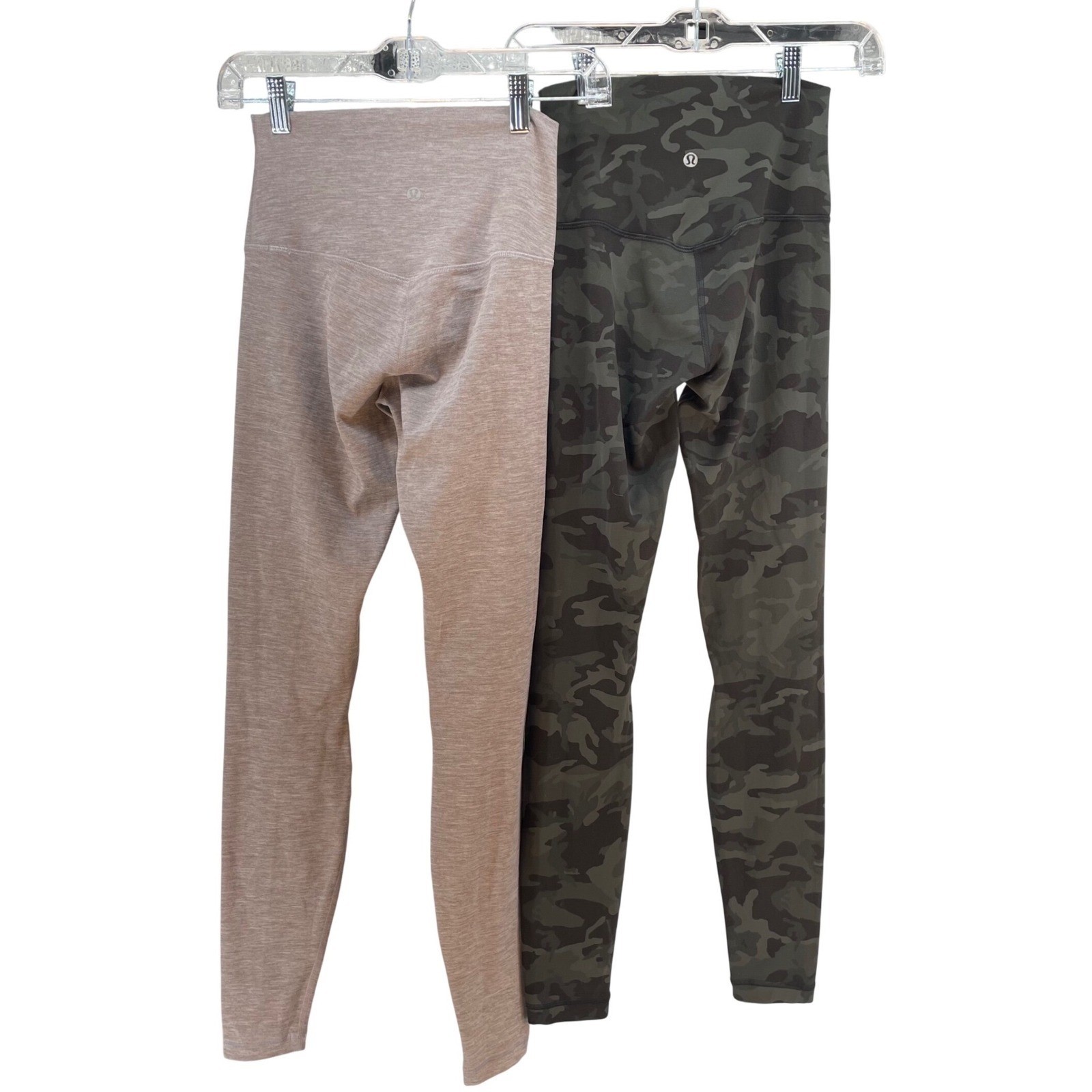 lululemon Wunder Under Leggings Lot of 2 Size 4 High Rise Taupe Camo Yoga 28 In