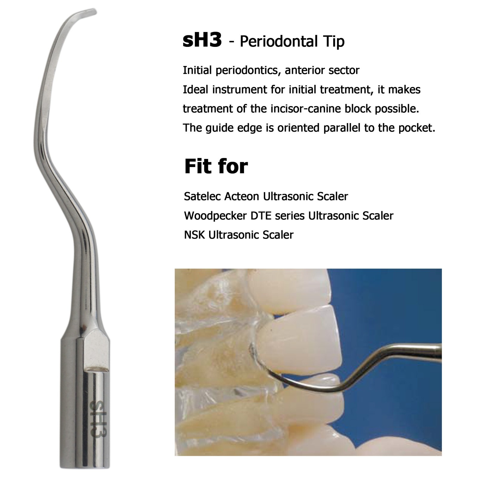 Satelec Acteon Perio Piezo Tips Dental Ultrasonic Scaler Tips H3 H4R SH4L TK2-1R