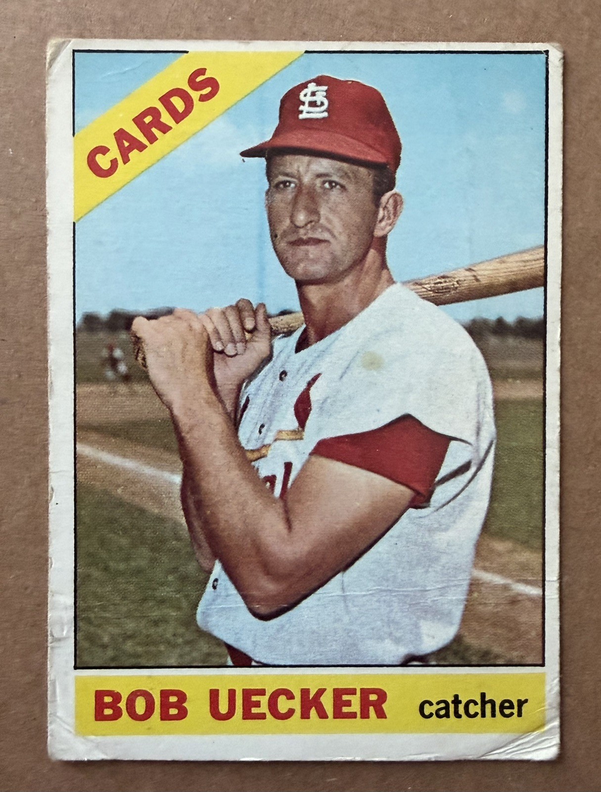 Topps 1966 Bob Uecker #91 Base Set St. Louis Cardinals MLB Trade Noted