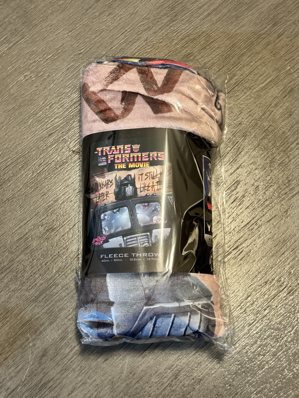 Transformers The Movie 40 Years Later Apology Tour Blanket AMC Exclusive