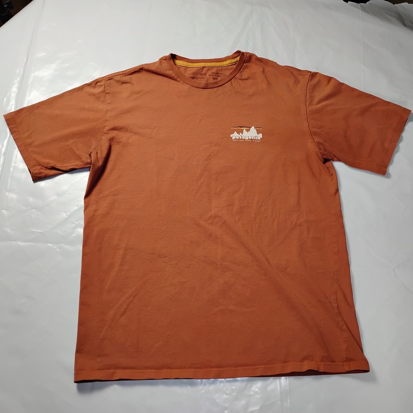 Patagonia Mens S Short Sleeve Shirt Orange Save Our Home Planet Patagonia Mens S Short Sleeve Shirt Orange Save Our Home Planet