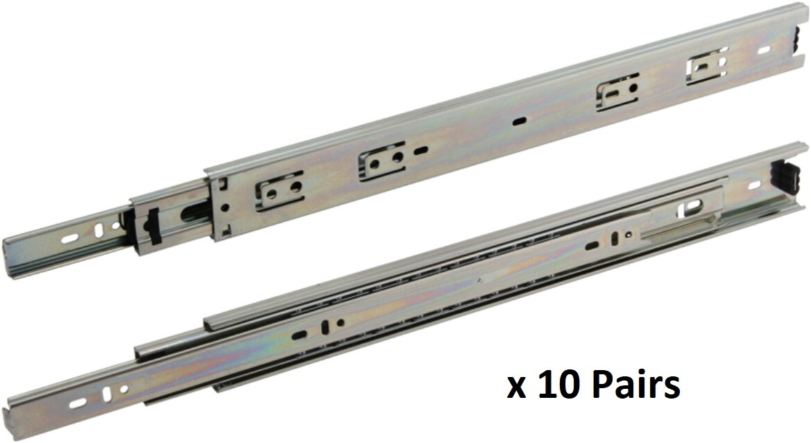 10 Pair- Full Extension 100 lb capacity Ball Bearing Drawer Slide 10\