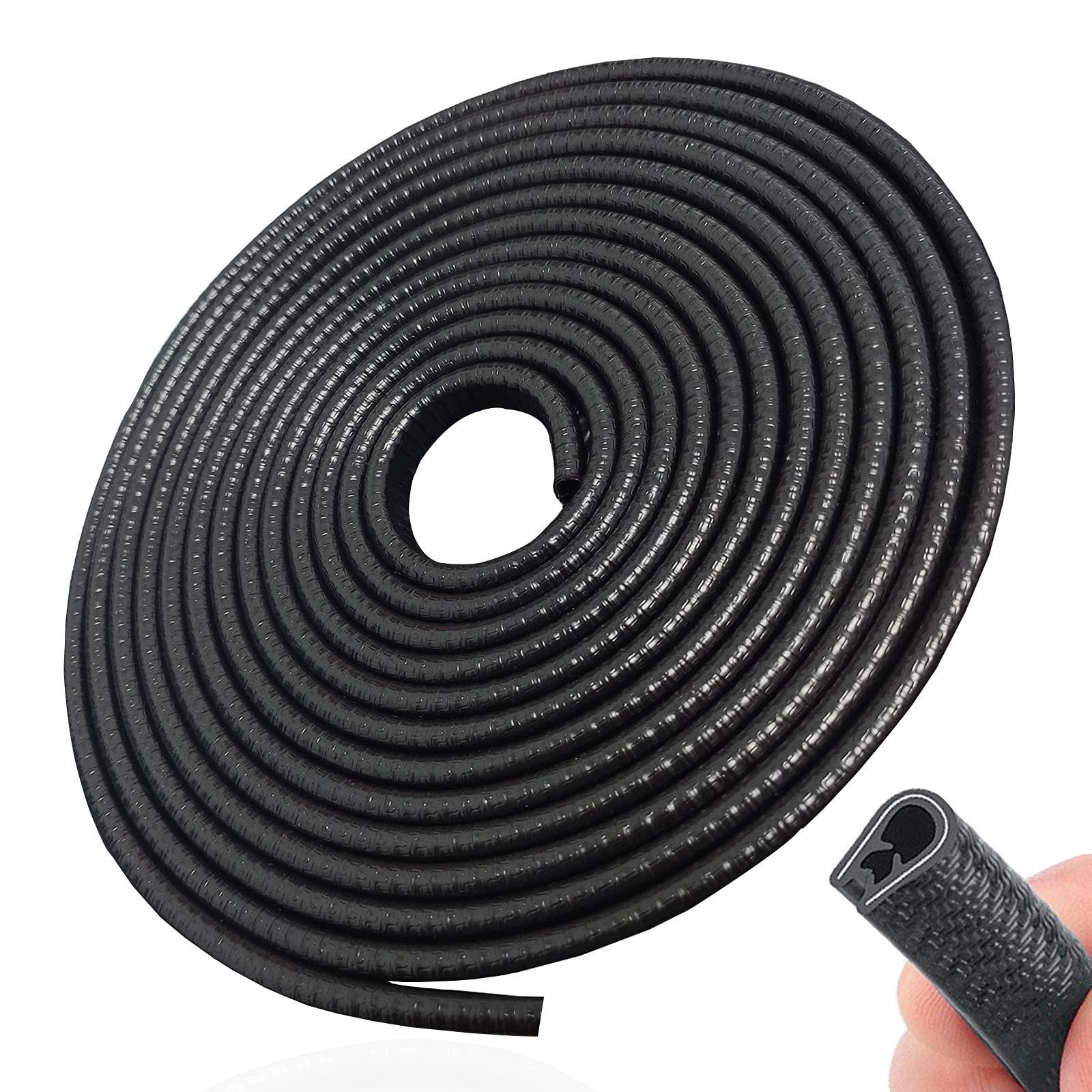 SYOAUTO 13Ft4M Door Edge Guard Black Car Door Protector Edge Guards Rubber Au...